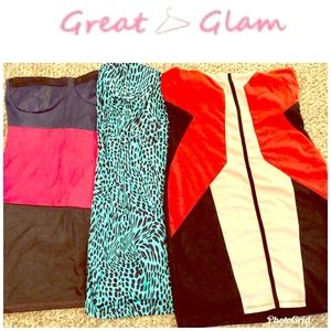 Bundle of three strapless dresses by greatglam